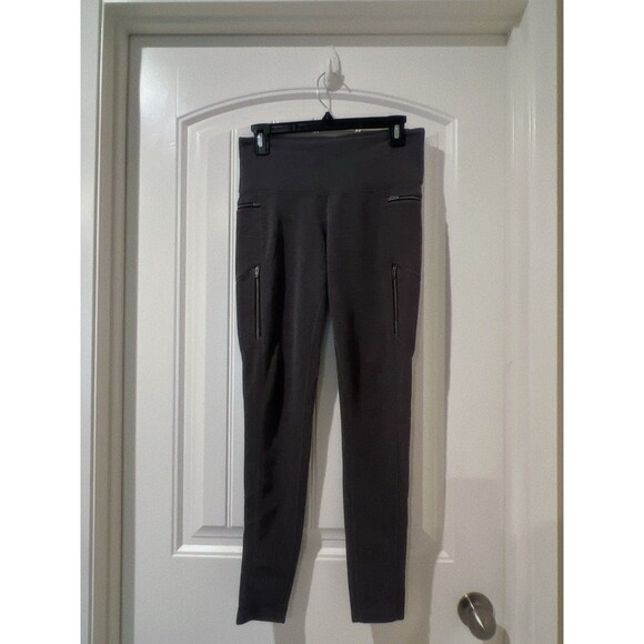 Athleta Sly Drifter Leggings Zipper Pockets Herringbone Black White Size Medium - Picture 6 of 13